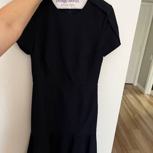 Classy navy fit and flounce dress